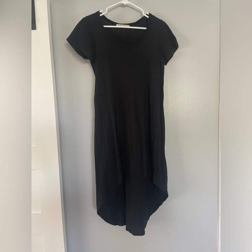Black high low shirt dress